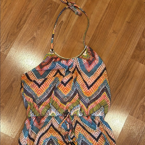 City Studio Orange and Green Maxi Dress - Picture 2 of 4